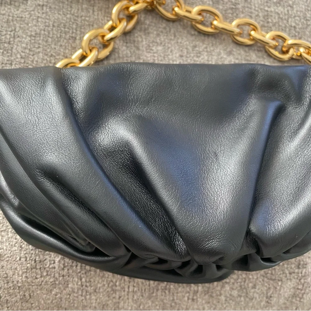 Bottega Veneta Black Crescent Pouch Clutch